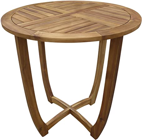 Photo 1 of (DAMAGED INNER EDGE) 
Christopher Knight Home Carina Accent Round Table, Teak Finish, 27.5"D x 27.5"W x 29.5"H


