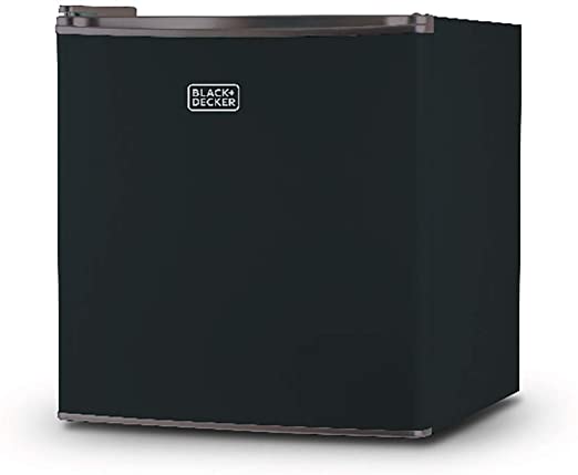 Photo 1 of (DENTED FRNT/CORNER) 
BLACK+DECKER BCRK17B Compact Refrigerator Energy Star Single Door Mini Fridge with Freezer, 1.7 Cubic Feet, Black
