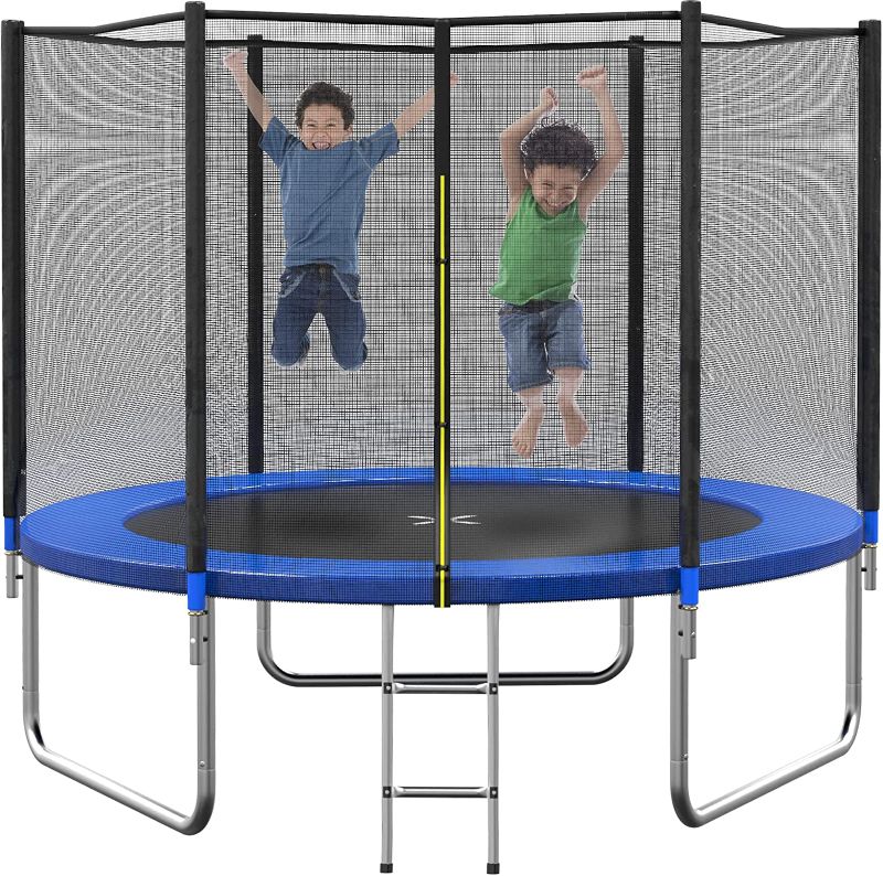 Photo 1 of  Trampoline 8FT Jump Recreational Trampolines with Enclosure Net BLUE 