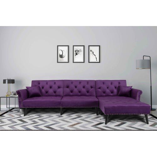 Photo 1 of *MISSING A BOX* Purple Sectional Sleeper Sofa Bed
THIS IS BOX 1 OF 2