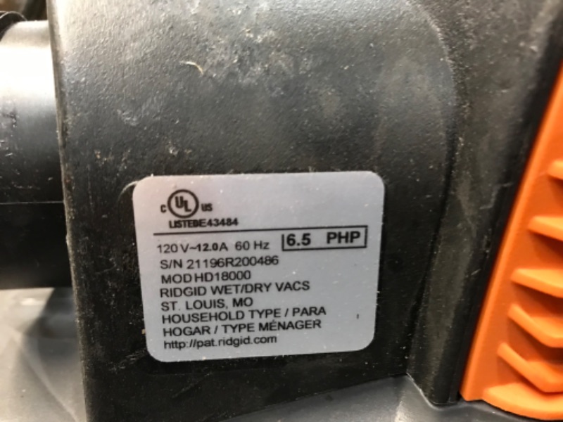 Photo 1 of **PARTS ONLY**
16 Gallon 6.5-Peak HP NXT Wet/Dry Shop Vacuum with Cart, Fine Dust Filter, Hose and Accessories
