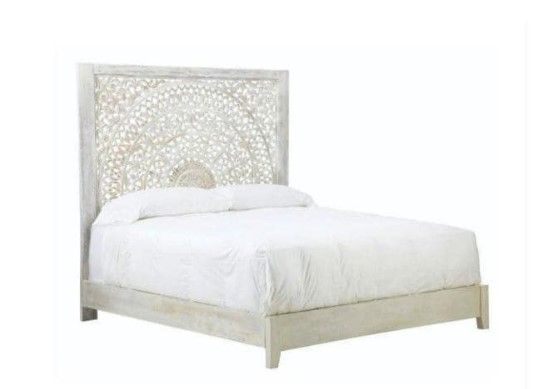 Photo 1 of ***BOX 3 OF  3**** Chennai Whitewash Queen Bed
( INCOMPLETE , MISSING BOXES )
