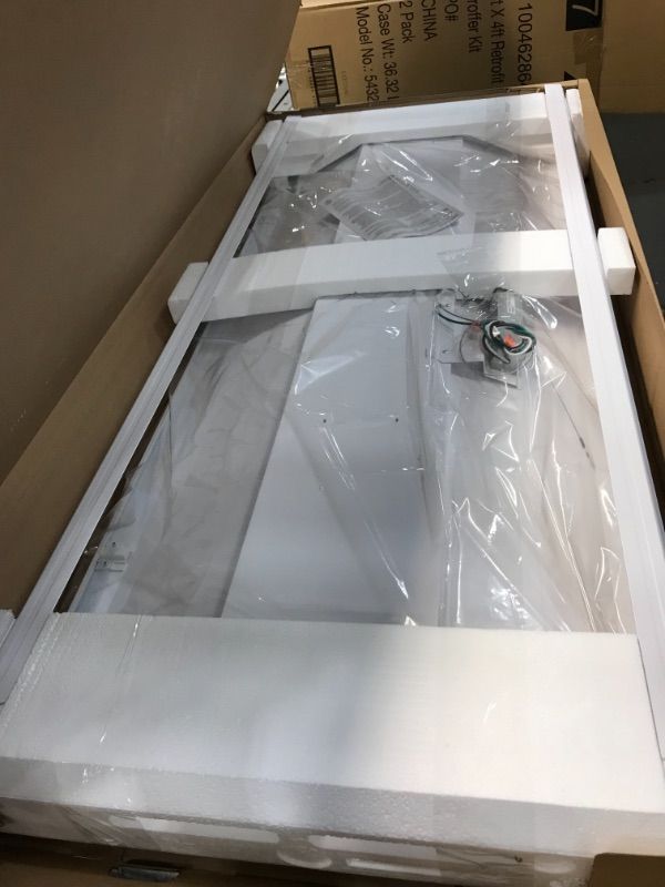 Photo 2 of 2 ft. x 4 ft. 100-Watt Equivalent White Integrated LED Retrofit Troffer Kit 4000K Bright White 5000 Lumens
