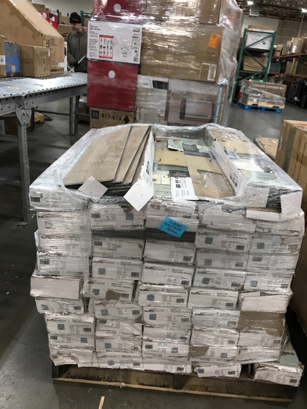 Photo 4 of **PALLET OF 48** 
French Oak 4.4 mm T x 6 in W x 36 in L Rigid Core Luxury Vinyl Plank Flooring (23.95 sq. ft./case), SOLD AS IS, NON-REFUNDABLE
