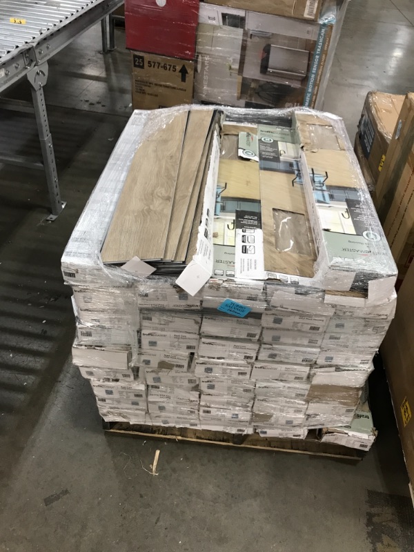 Photo 3 of **PALLET OF 48** 
French Oak 4.4 mm T x 6 in W x 36 in L Rigid Core Luxury Vinyl Plank Flooring (23.95 sq. ft./case), SOLD AS IS, NON-REFUNDABLE
