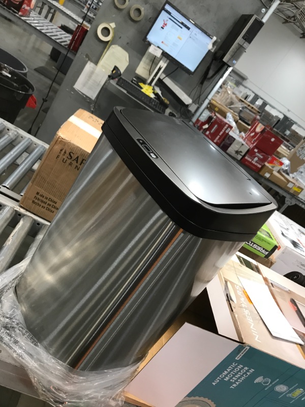 Photo 2 of 13 Gal. Stainless Steel Touchless Trash Can
