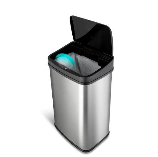 Photo 1 of 13 Gal. Stainless Steel Touchless Trash Can
