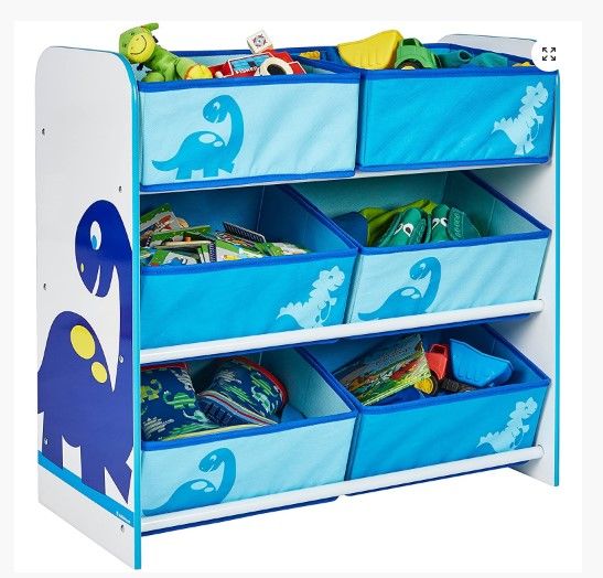 Photo 1 of **DIFFERENT FROM STOCK PHOTO**
Kramow kids toy storage organizer bins large capacity best toy storage solution with cute animal pattern, blue