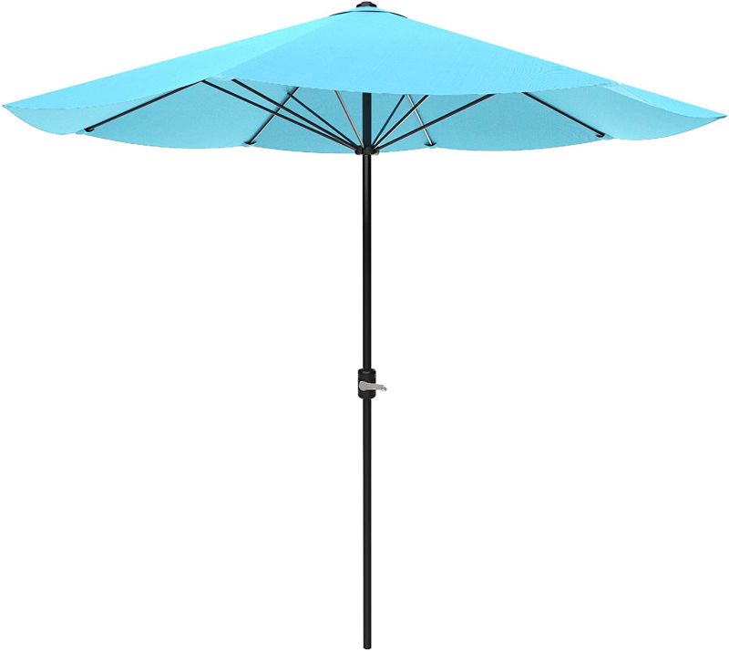 Photo 1 of **DIFFERENT FROM STOCK PHOTO**
Garden Patio Umbrella, Outdoor Shade with Easy Crank- Table Umbrella for Deck, Balcony, Porch, Backyard, Poolside,  (Blue)
