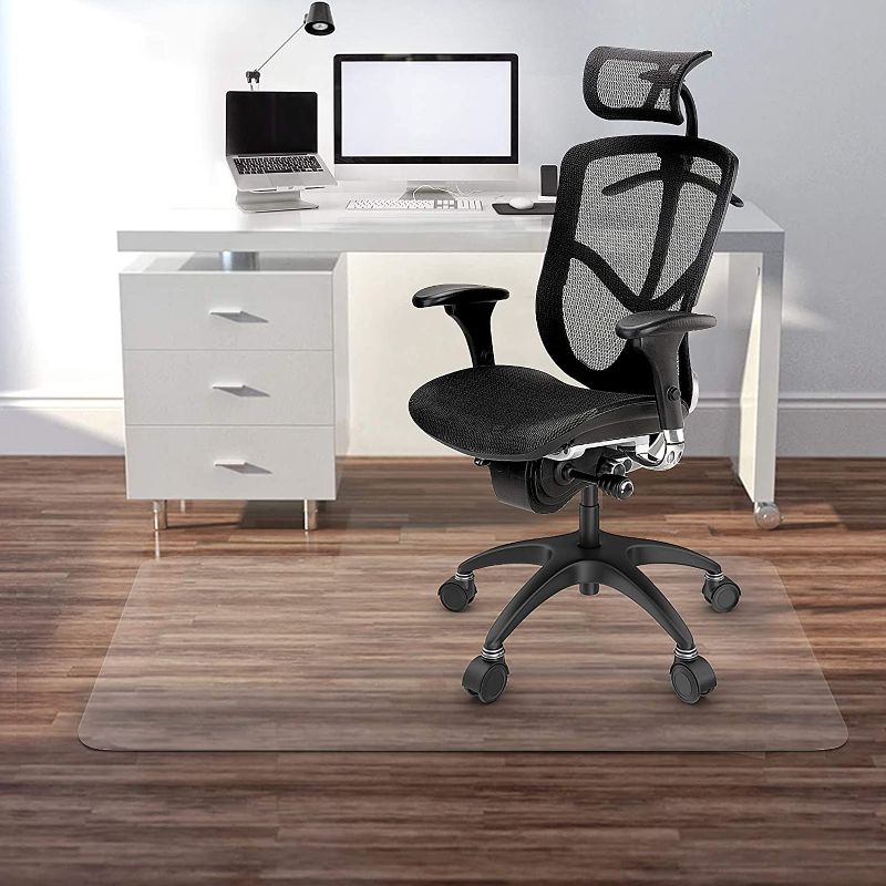 Photo 1 of  Clear Chair mat for Hard Floors 36 x 48 inches Transparent Floor Mats Wood/Tile Protection Mat for Office & Home (35" X 47" Rectangle for Hard Floor)
