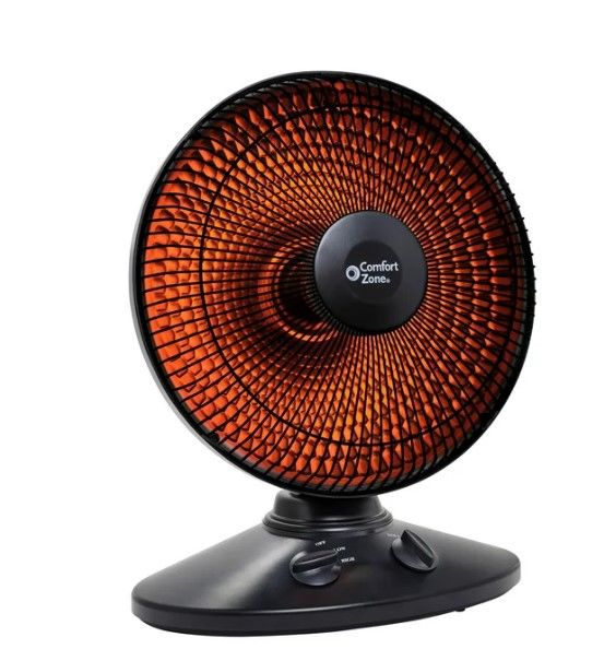 Photo 1 of **PARTS ONLY**
Comfort Zone 700/1000-Watt Oscillating Parabolic Dish Radiant Electric Portable Space Heater , Black
