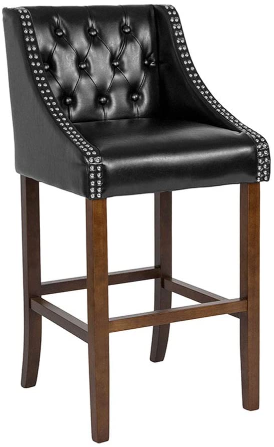 Photo 1 of **DAMAGED**
Flash Furniture 30" Black Leather/Wood Stool
