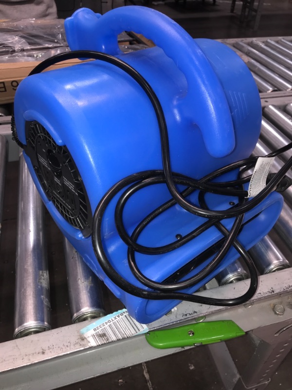 Photo 3 of 1/4 HP Air Mover Blower Fan for Water Damage Restoration Carpet Dryer Floor Home and Plumbing Use in Blue