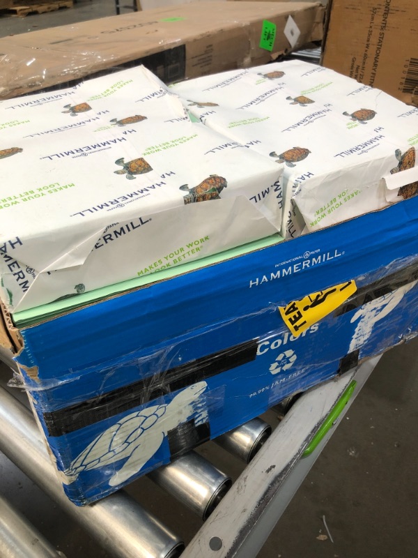 Photo 2 of 10 pck-Hammermill 103374 Multi-Use Color Paper, 8-1/2 X 14, 20Lb, Green, 500 Sheets/Ream