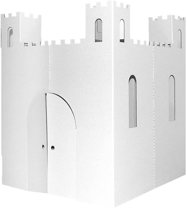 Photo 1 of Easy Playhouse Blank Castle - Kids Art & Craft for Indoor & Outdoor Fun, Color, Draw, Doodle on this Blank Canvas–Decorate & Personalize a Cardboard Fort, 32" X 32" X 43. 5" -Made in USA, Age 3+