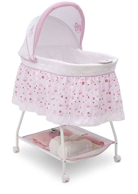 Photo 1 of Disney Baby Ultimate Sweet Beginnings Bedside Bassinet - Portable Crib with Lights, Sounds and Vibrations, Disney Princess