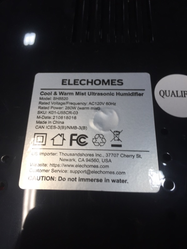 Photo 1 of Elechomes SH8820 Humidifier, 5.5L Top Fill Warm and Cool Mist Humidifiers for Large Room Bedroom Plants with Remote Control, 20db Ultra Quiet, LED Display, 600ml/h Max Humidity, Auto Shut-off, Black
