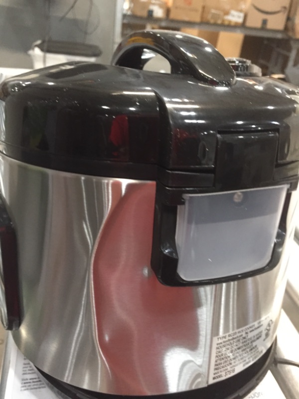 Photo 1 of Hamilton Beach Digital Programmable Rice Cooker & Food Steamer, 8 Cups Cooked (4 Uncooked), With Steam & Rinse Basket, Stainless Steel