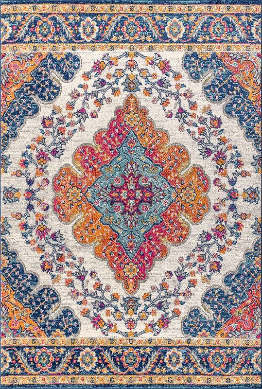 Photo 1 of *USED*
JONATHAN Y Bohemian FLAIR Boho Vintage Medallion Area Rug 8' x 10' Blue/Multi