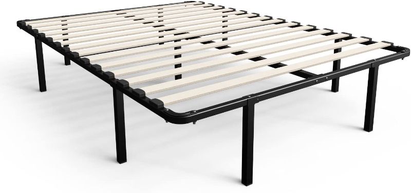 Photo 1 of *MISSING manual and hardware* 
ZINUS SmartBase Euro Slats Mattress Foundation / 14 Inch Metal Platform Bed Frame / No Box Spring Needed / Sturdy Steel & Wood Frame / Underbed Storage, Full
