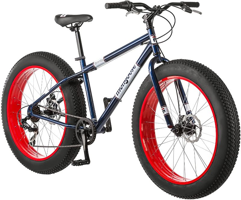 Photo 1 of *USED*
*MISSING pedals*
*SEE last picture for damage* 
Mongoose Men's Dolomite 26" Fat Tire Mountain Bike - Navy/Red