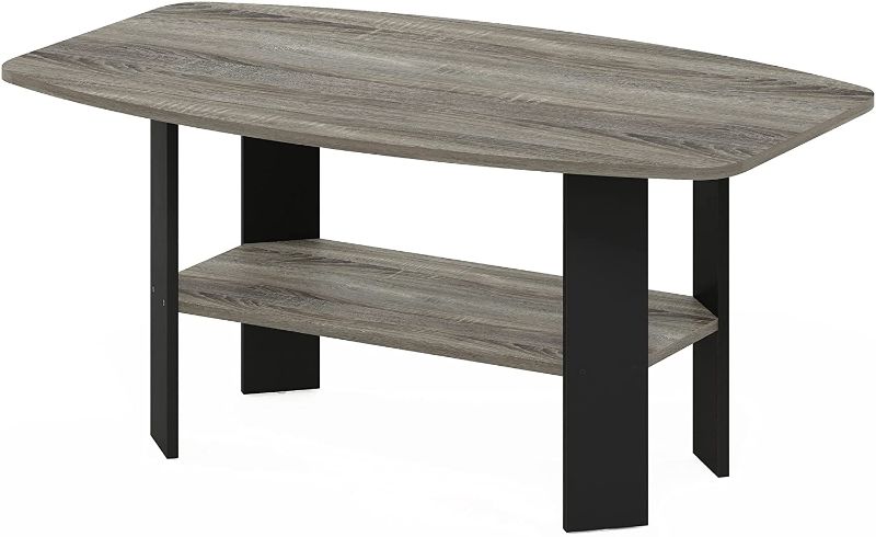 Photo 1 of *MISSING hardware* 
Furinno Simple Design Coffee Table, French Oak Grey/Black, 21.6"D x 35.5"W x 15.7"H

