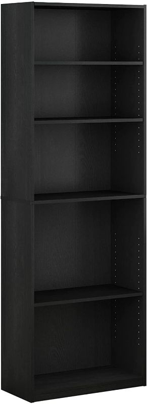 Photo 1 of *MISSING hardware*
FURINNO JAYA Simply Home 5-Shelf Bookcase, 5-Tier, Black, 9.5"D x 24.5"W x 71.2"H

