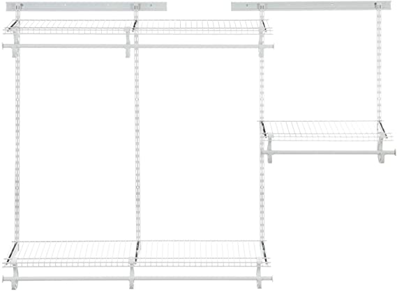 Photo 1 of ClosetMaid 22873 ShelfTrack 4ft. to 6ft. Adjustable Closet Organizer Kit, White
