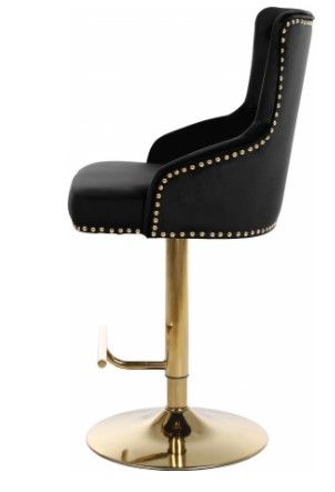 Photo 1 of Claude Velvet Adjustable Bar | Counter Stool
