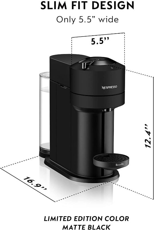 Photo 1 of *USED*
*MISSING coffee pods* 
Nespresso BNV550MTB Vertuo Next Espresso Machine with Aeroccino by Breville, Black Matte
