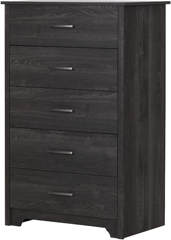 Photo 1 of *lighter gray IN PERSON* 
South Shore Fusion 5-Drawer Chest, Gray Oak, 19.5"D x 31.25"W x 48.75"H

