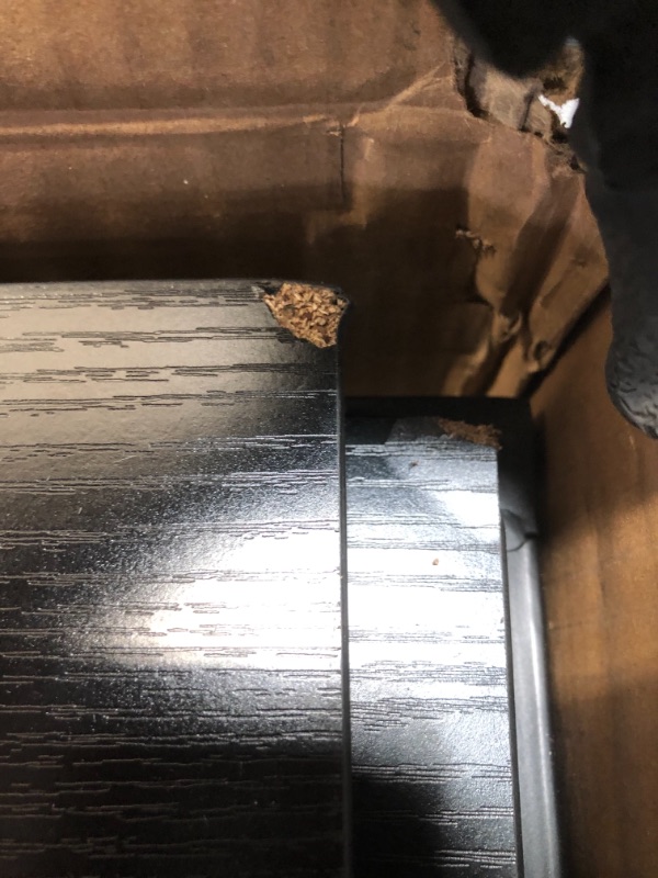 Photo 1 of *USED*
*SEE last picture for damage* 
*MISSING manual, hardware and corner piece of desk*
Teraves Reversible L-Shaped Corner Desk, Wooden Table

