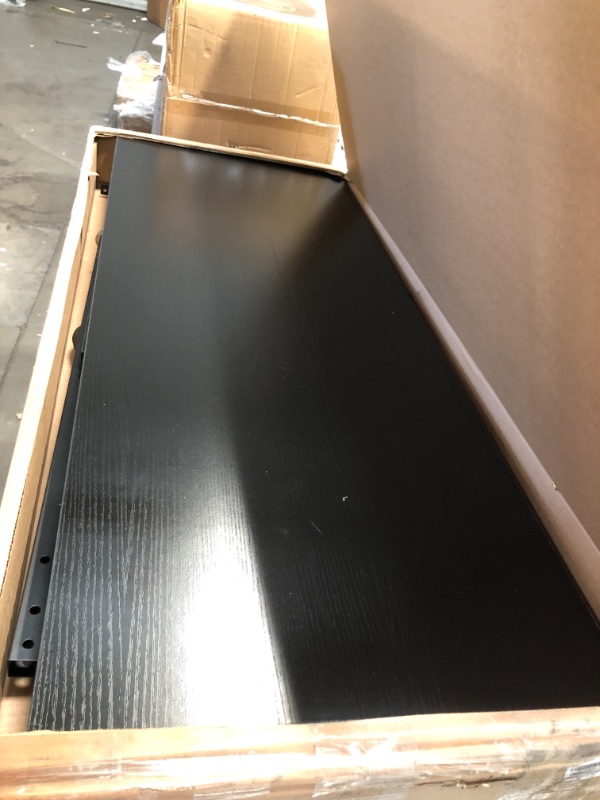 Photo 1 of *USED*
*SEE last picture for damage* 
*MISSING manual, hardware and corner piece of desk*
Teraves Reversible L-Shaped Corner Desk, Wooden Table

