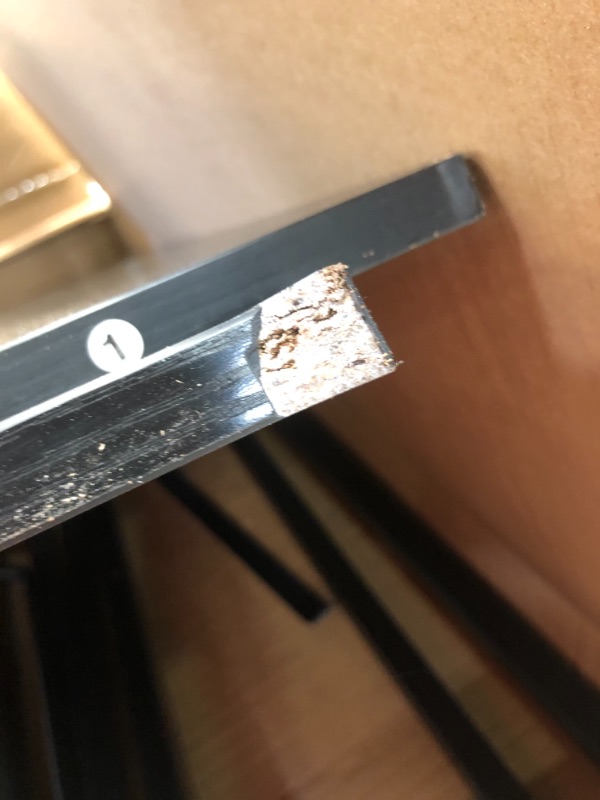 Photo 1 of *USED*
*SEE last picture for damage* 
*MISSING manual, hardware and corner piece of desk*
Teraves Reversible L-Shaped Corner Desk, Wooden Table

