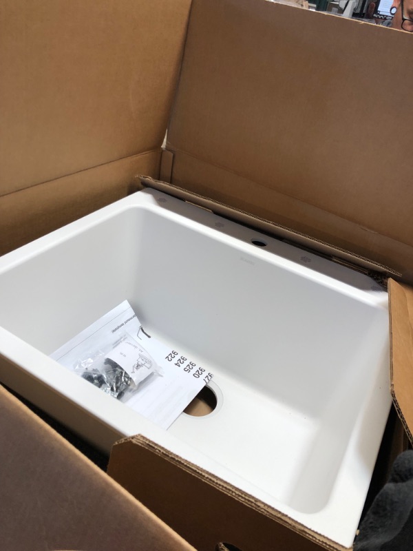 Photo 2 of *drain stopper NOT included* 
Blanco 401927 Liven Laundry Sink - White, 25" L x 22" W x 12" D
