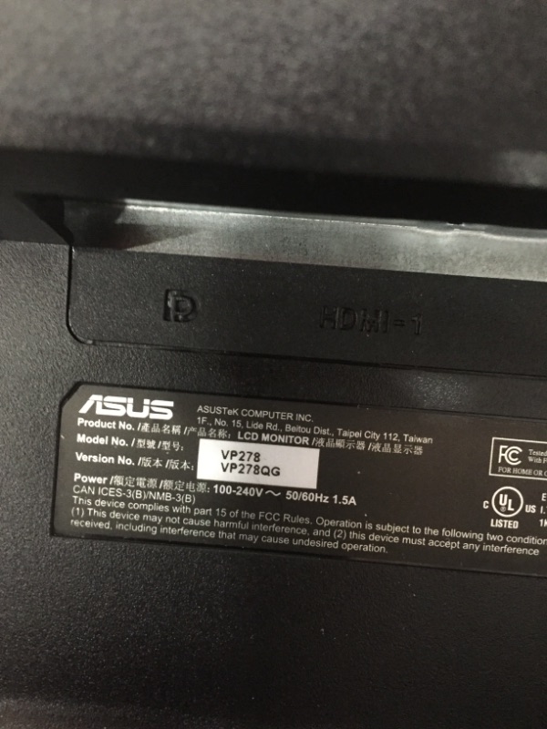 Photo 4 of ASUS 27IN WS 1920X1080 1MS VP278QG