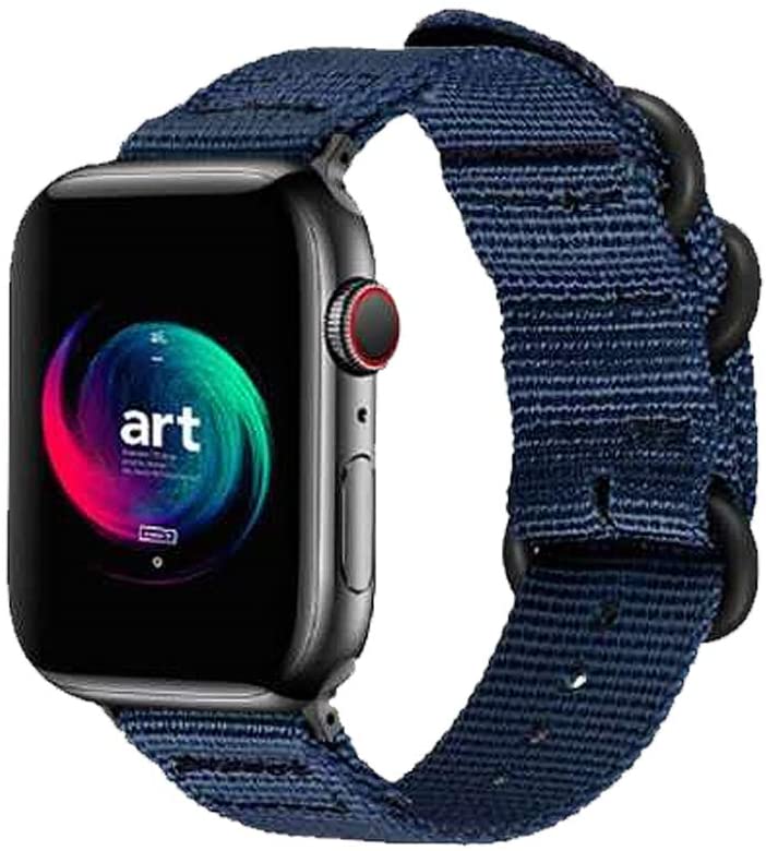 Photo 1 of SET OF 3 Sport Bands Compatible for Apple Watch Band 38mm 40mm 42mm 44mm, Nylon iWatch Bands Replacement Military Style Strap, Loop Buckle Series 6 & SE Series 5 4 3 2 1 Sport for Nike Edition - 3840S/Blue
