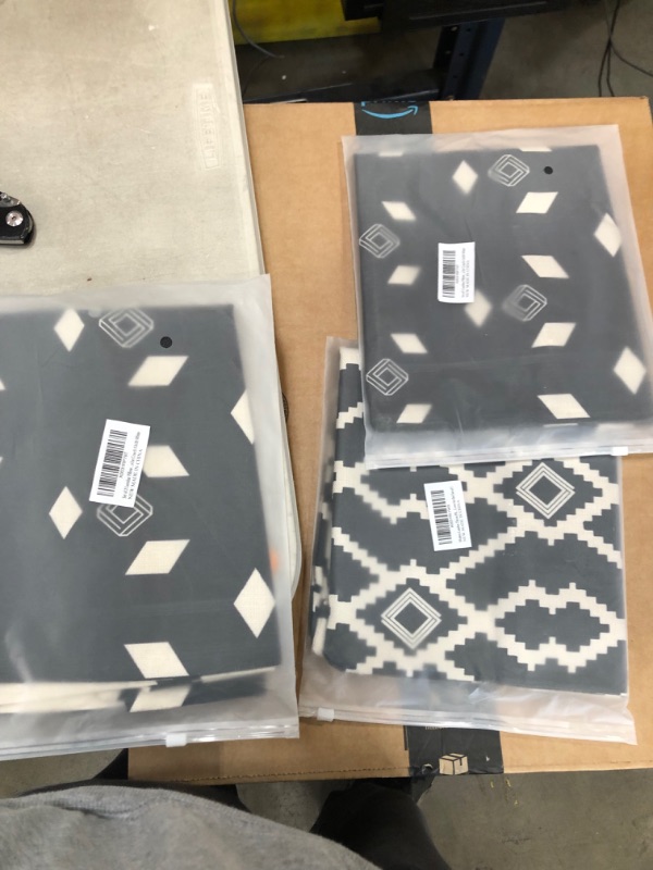 Photo 1 of 3 Sets of 2 Lumbar Pillow Covers Rhombus Pattern Pillow Covers Cushions Pillows for Couch 12x20 White

