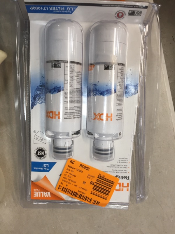 Photo 2 of HDX FML-5 Premium Refrigerator Water Filter Replacement Fits LG LT1000P (2-Pack)
