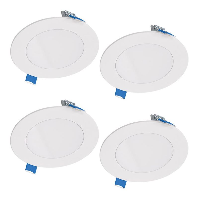 Photo 1 of 3008724 4 in. 10.1W HLB Lite LED Recessed Direct Mount Light Trim - Matte White
