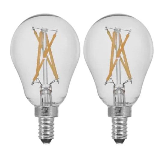 Photo 2 of 60-Watt Equivalent A15 E12 Candelabra Dimmable CEC Clear Glass LED Ceiling Fan Light Bulb in Daylight (2-Pack) and 100-Watt Equivalent CA10 Candelabra Dimmable Filament CEC Clear Chandelier E12 LED Light Bulb, Daylight 5000K (2-Pack)

