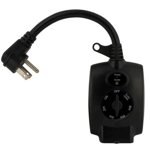 Photo 1 of Non-Contact AC Voltage Detector with Adjustable Sensitive and 15 Amp 24-Hour Outdoor Plug-In Mechanical Dusk to Dawn Countdown Timer with Grounded Outlet, Black


