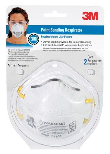 Photo 1 of SET OF 2, 3M N95 Paint Sanding Disposable Particulate Respirator White S 2 Pk
