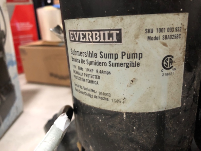 Photo 4 of (USED, DOES NOT FUNCTION) Everbilt 1/4 HP Aluminum Sump Pump Tether Switch
**USED, DOES NOT TURN ON**
