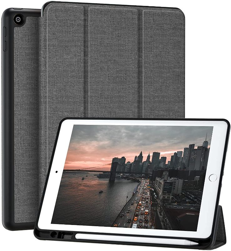 Photo 1 of TWO PACK: Mastten Case Compatible with iPad 9th/8th/7th Generation Case, iPad 10.2 Inch Case with Pencil Holder, TPU Smart Stand Back Case Cover 2021/2020/2019, Auto Wake/Sleep, Gray
