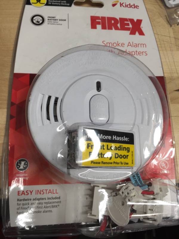 Photo 2 of Kidde
Firex Smoke Detector, Hardwired with 9-Volt Battery Backup & Front Load Battery Door, Adapters Included, Smoke Alarm