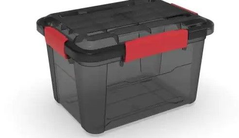 Photo 1 of  2 Ezy Storage
18L/19Qt Waterproof Tint Latch Tote IP-67 2 totes