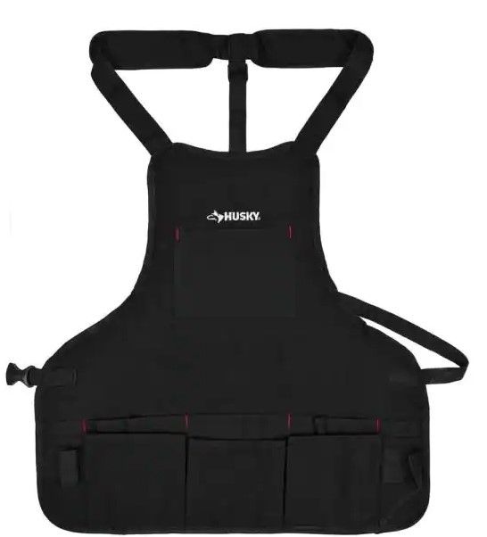 Photo 1 of Husky
23 in. 16-Pocket Black Canvas Bib Tool Apron