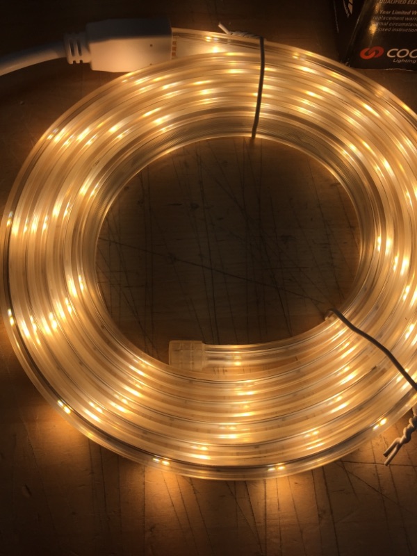 Photo 3 of 8 ft. Plug-In Integrated LED White Rope Light Linkable Onesync with Color Changing CCT Selectable