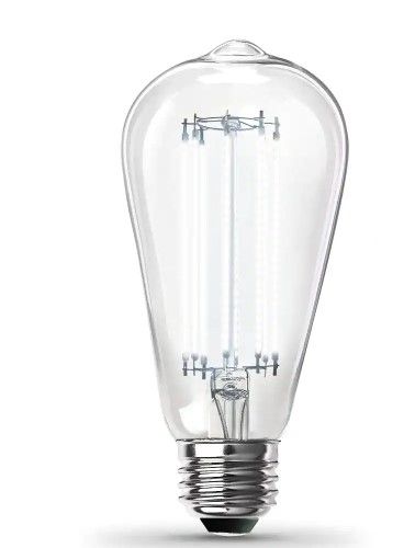 Photo 1 of Feit Electric
100-Watt Equivalent ST19 Dimmable Straight Filament Clear Glass Vintage Edison LED Light Bulb, Daylight and 
40-Watt Equivalent A19 Dimmable H Shape Filament Clear Glass E26 Vintage Edison LED Light Bulb, Warm White